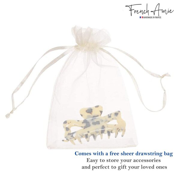 Hair Claw French Handcrafted Cellulose Acetate 3.5-Inch No Slip Grip Womens - Picture 8 of 9